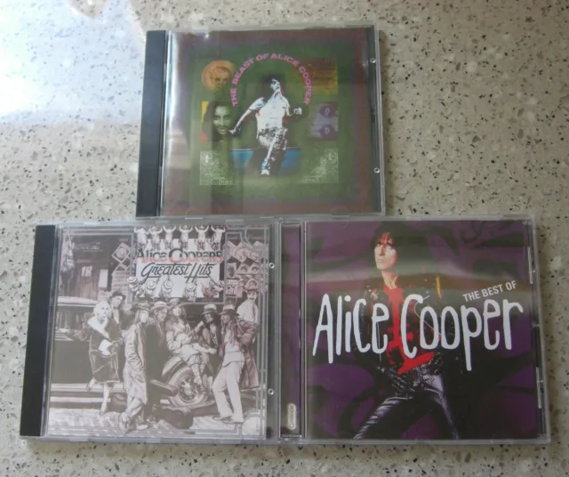 Alice Cooper x3 CDs - Greatest Hits Remastered & The Beast Of & The Best Of