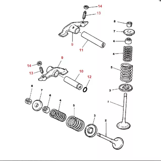 Kipphebel Zylinder Ventilkopf Umbausatz für Yamaha Yamaha Yamahauler YTM200E 2