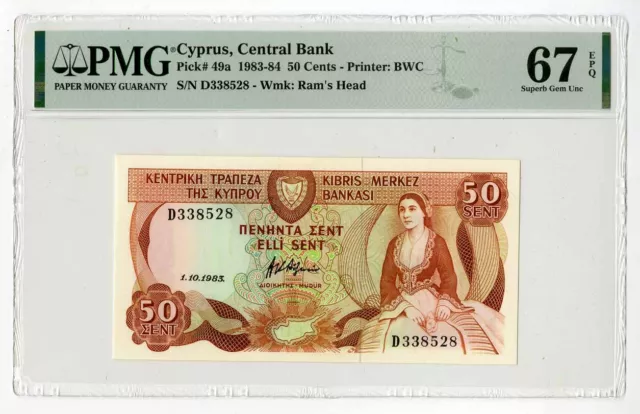 Cyprus. Kibris Merkez Bankasi, 1983, High Grade Issued Banknote