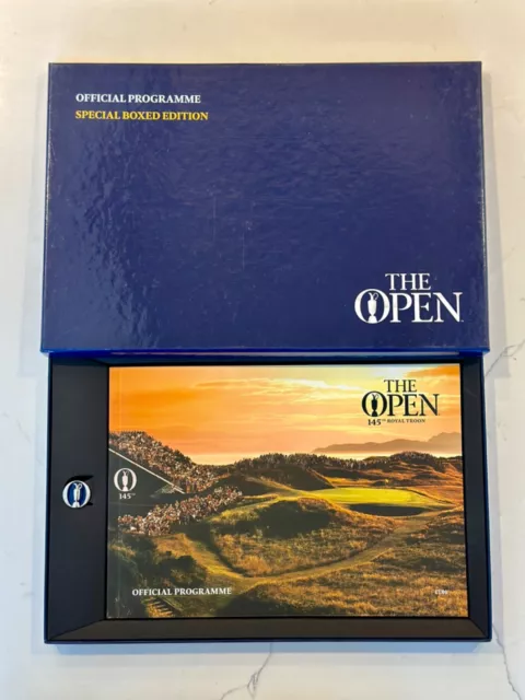 The Open 145th Royal Troon special boxed edition official programme & pin badge