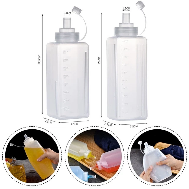 Botella de salsa exprimida de diámetro pequeño transparente 1 pieza 23,5*7,5*7,5 cm 800 ml