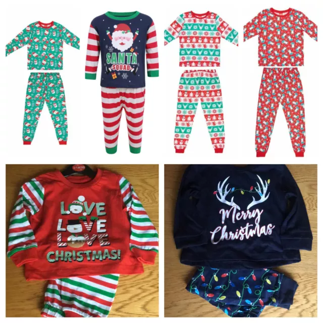 Baby Boys Girls Xmas Christmas Pyjamas Santa Penguin Snowman Fair Isle Pj's