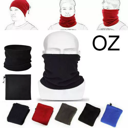 Winter Warm Fleece Snood Scarf Neck Warmer Beanie Hat Ski Balaclava Men Women