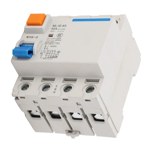 Interruttore di corrente facile da usare 40 A 400 V terminale di cablaggio sigillato residuo