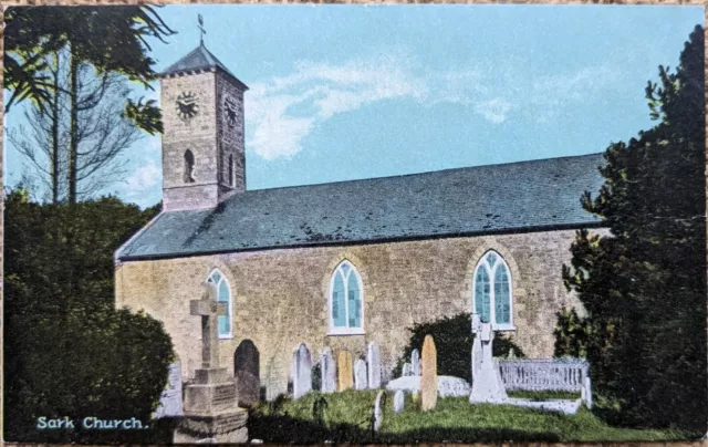 Early Sark Church, Channel Islands, Delittle Fenwick Colour Postcard