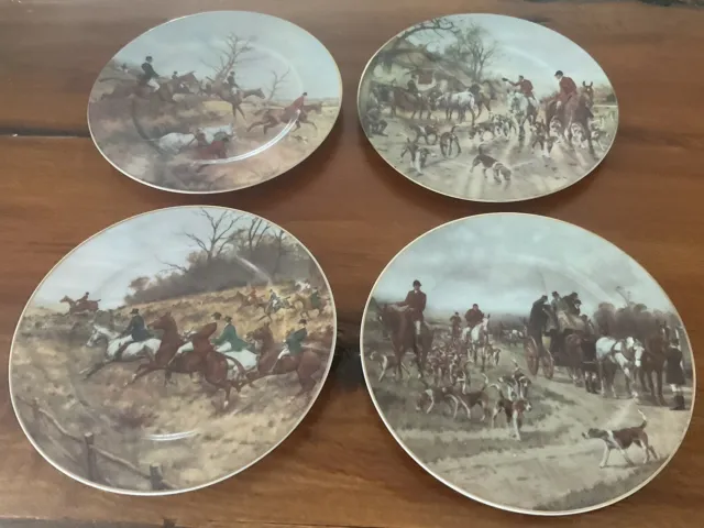 Email De Limoges Equestrian Plates- Set Of 4, Godinger, Fox Hunt