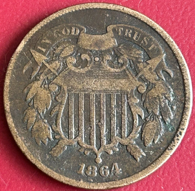 USA - 2 Cents Bronze Coin - 1864 (GY48)