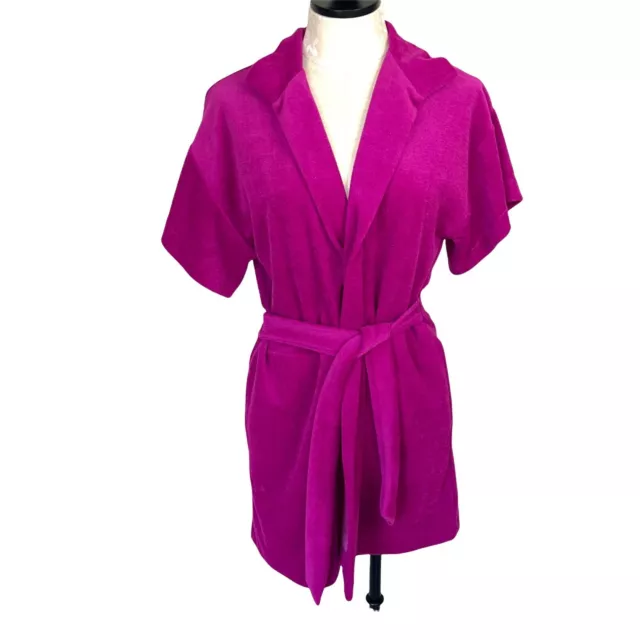 Elon Of California Monika Tilley Vintage Womens Robe Medium Terrycloth Fuschia