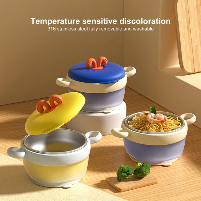 Cubiertos de bebé cuerpo desmontable comida diaria sensor de calor cambio de color