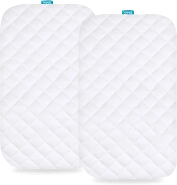 Waterproof Bassinet Mattress Pad Cover for MiClassic Soft Bamboo Surface 2 Pack