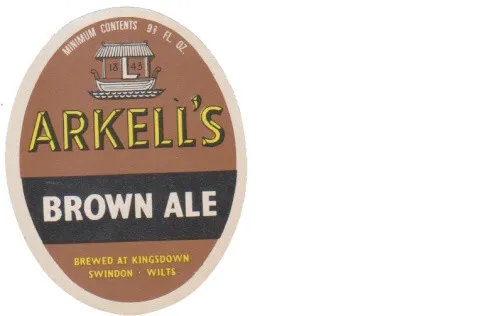 Arkell's Kingsdown Brewery Brown Ale 9 2/3 fl. oz. Beer Bottle Label 1