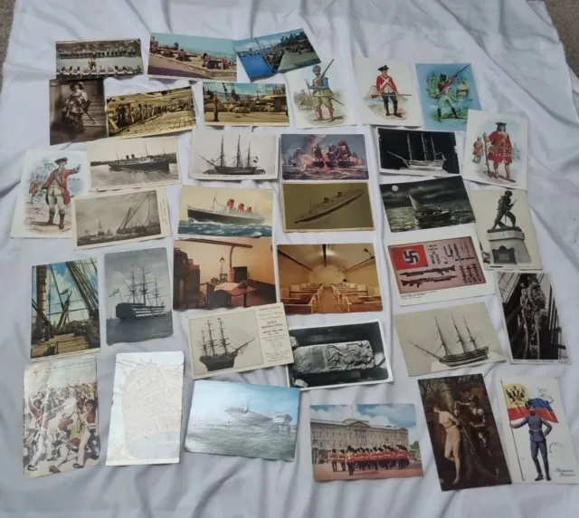 Vintage Military Shipping Postcard Etc 30+ Job Lot