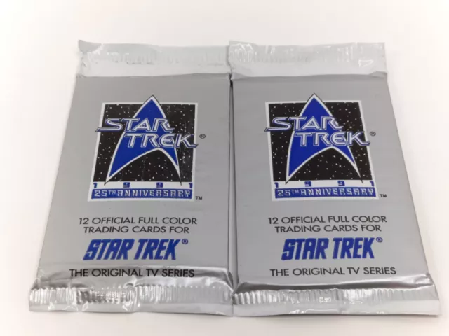 Star Trek Original TV Series 1991 Trading Cards 25th Anniverserary 2 Packs New