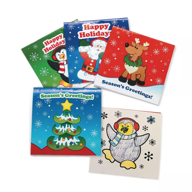 Christmas Activity Coloring Books and Mini Holiday Fun Books Set 12