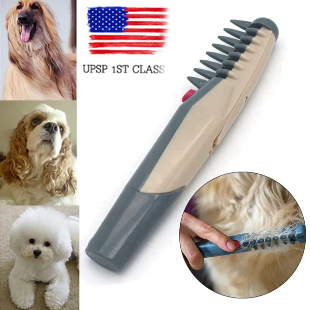 Electric Pet Dog Cat Grooming Comb Hair Cutter Trimmer Animals Groomer Brush US