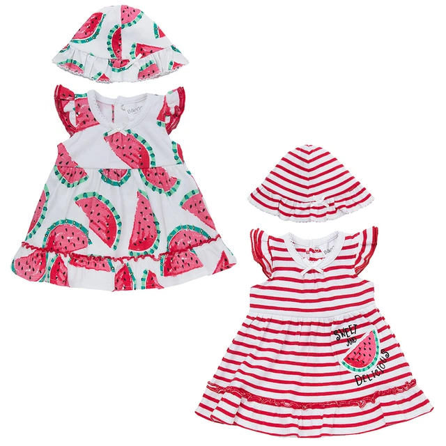 Set cappello abito abito neonata 2 pezzi novità spiaggia estate