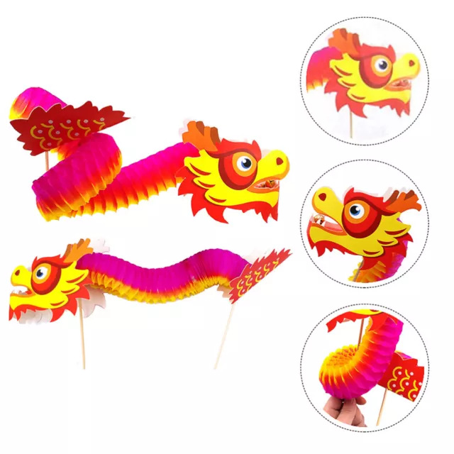 5 Sets Paper Latte Dragon Child Chinese Garland Making Materials