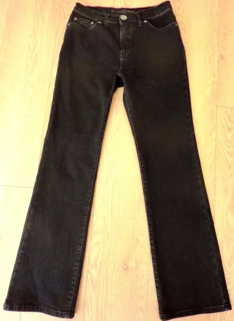 M&S per una ROMA Ladies Straight Fit Stretchy Black Jeans Size UK 8R