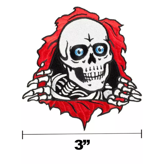 Powell Peralta Ripper Skull Sew On Jacket Patch 3 Inch Old School Skateboard