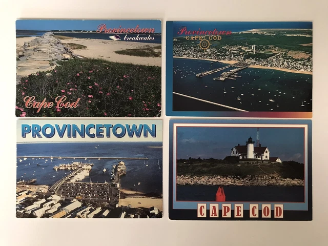Cartes Postales Lot De 4 Cape Cod Provincetown Phare - Vue Aérienne - Plage