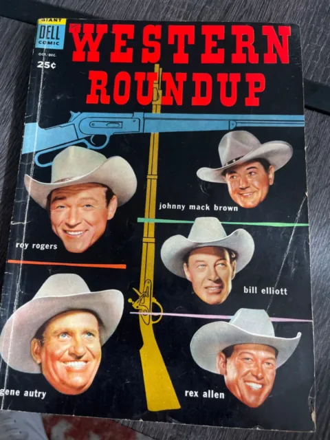 WESTERN ROUNDUP #8 (1954) - 4.0 VERY GOOD (DELL) Roy Rogers, Gene Autry