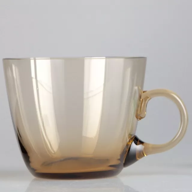 Beige Henkelglas Friedrich Kristall Glas Bowle Tasse ~ 50er Jahre Vintage ReUse