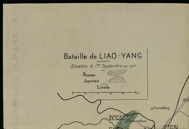 1906 BATAILLE de Liaoyang (Guerre russoJaponaise) Carte