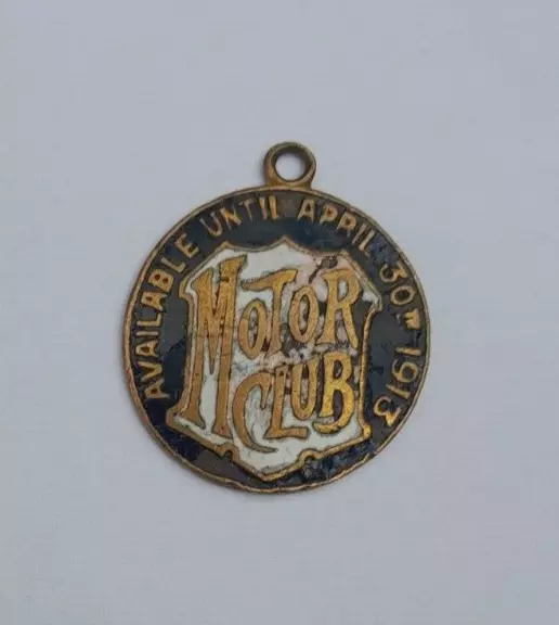 ANTIQUE 1913 MOTOR CLUB MEMBERSHIP FOB BADGE By SPENCER LONDON