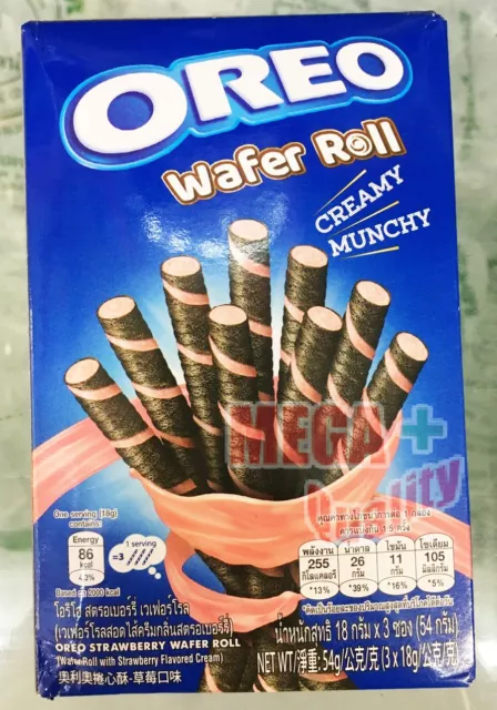 Oreo Strawberry Wafer Roll Cream Creamy Munchy 54g