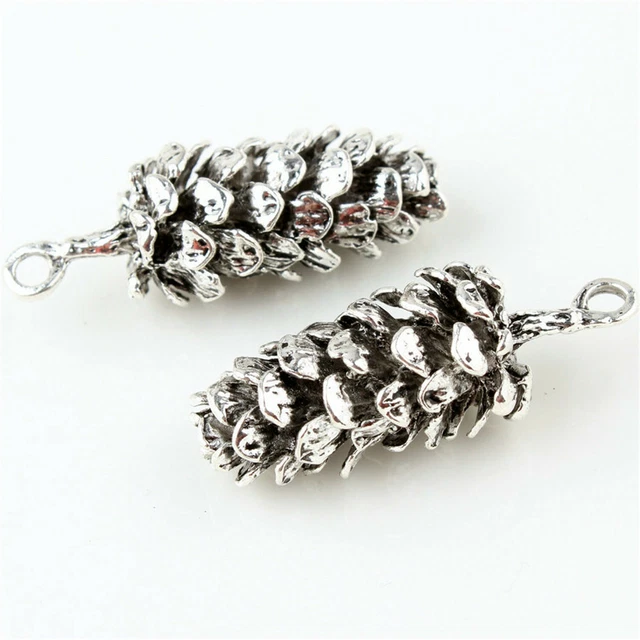 10 Stück Silber/Gold Legierung Tannenzapfen Anhänger Charme Schmuck DIY Zubehör