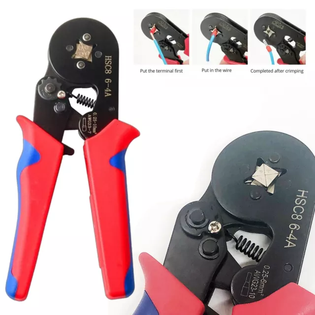 Self-Adjustable Crimping Tools Plier for AWG23-10 Bootlace Ratchat Wire Crimping