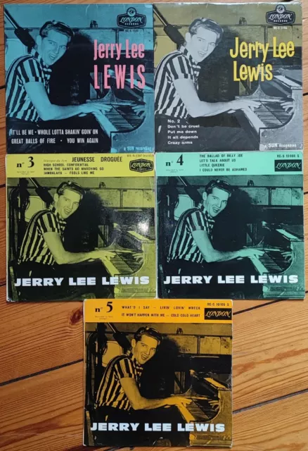 JERRY LEE LEWIS Lot of 7 French Originals Ep 60's RARE EX+