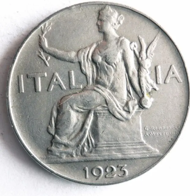 1923 Italy LIRA - Excellent Collectible Coin Italy Bin #B