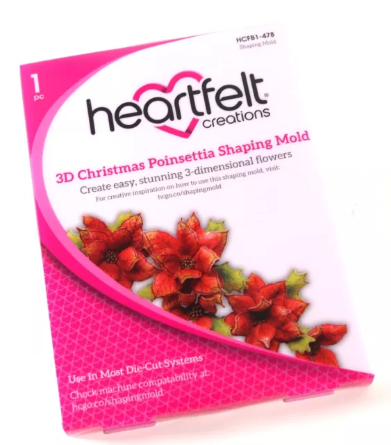 NUEVO - Heartfelt Creations ""3D Christmas Poinsettia"" Molde Conformativo HCFB1-478