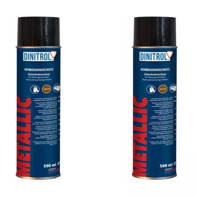 2 x Dinitrol Metallic braun Unterboden Wax 2 x 500 ml Aerosol Spraydose