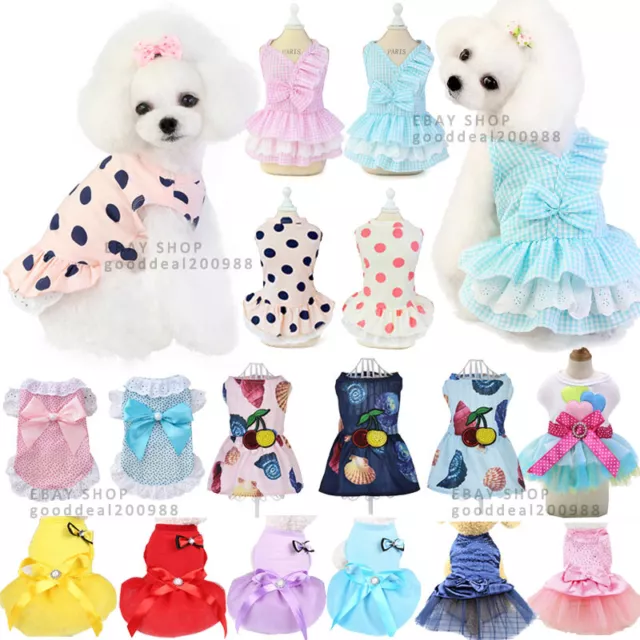 Small Pet Dog Cat Summer Lace Skirt Princess Tutu Dress Puppy Clothes Apparel ⟡