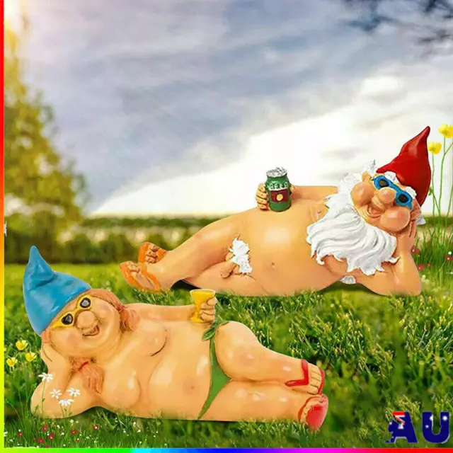 Nudist Garden Gnome Naughty Naked Body Outdoor Ornament Figurine Statues Gift