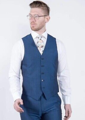 Waistcoat: Wedding, Formal/Morning Electric Blue - Ex Hire. Torre/Jean Yves. VGC