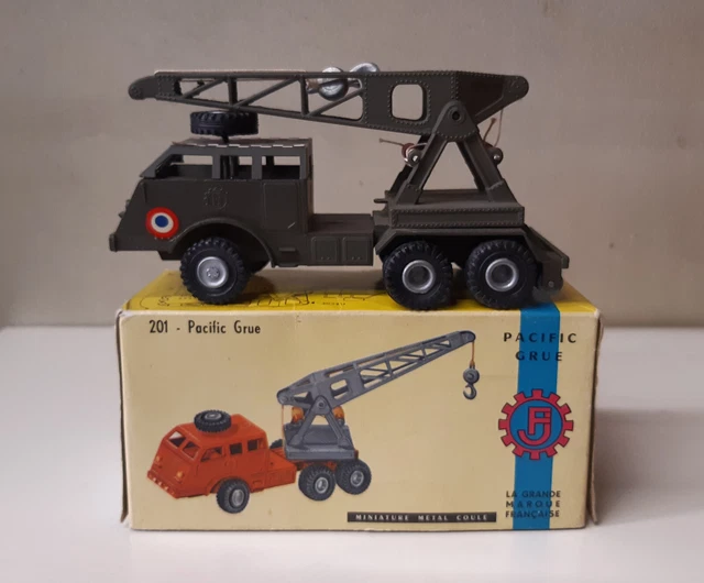 RARE CAMION GRUE PACIFIC militaire FRANCE JOUET 1/43 en métal EUR 195,00 - FR