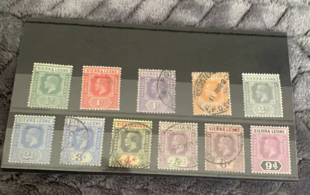 sierra leone stamps. Part set of 11 from 1912/21. Used and hinged. GV