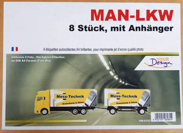 8 Trucks gelb Rohlinge MAN Hängerzüge Sammlertrucks LKW Truck selbst gestalten