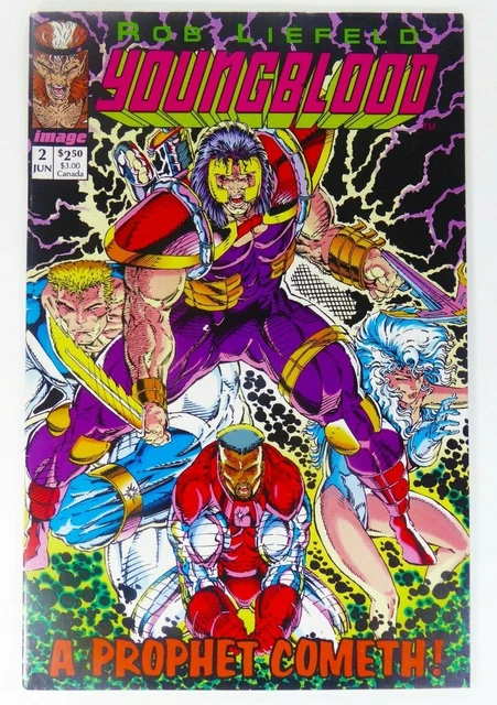 Image YOUNGBLOOD (1992) #2 1st PROPHET Pink Logo CARDS INTACT VF+ Ships FREE!
