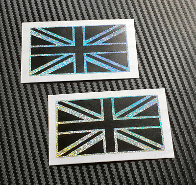 colori BANDIERA Union Jack GB Gran Bretagna Auto Adesivi Decalcomanie Muro Nero Argento 