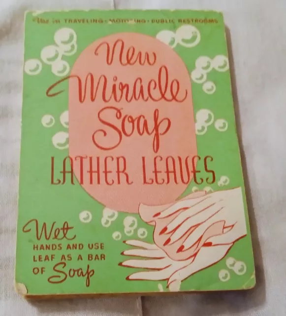 RARE Vintage NEW MIRACLE SOAP "Leather Leaves" TRAVEL TABLET PAD