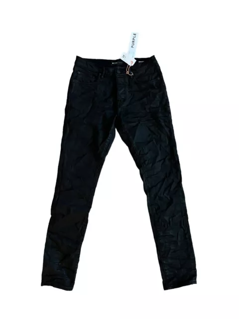 2023 New Purple Brand Fashion Men Black Jeans Distressed Hole Unique  Personality