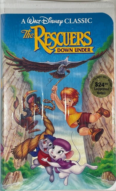 VINTAGE WALT DISNEY'S The Rescuers Down Under VHS, 1991 Black Diamond ...