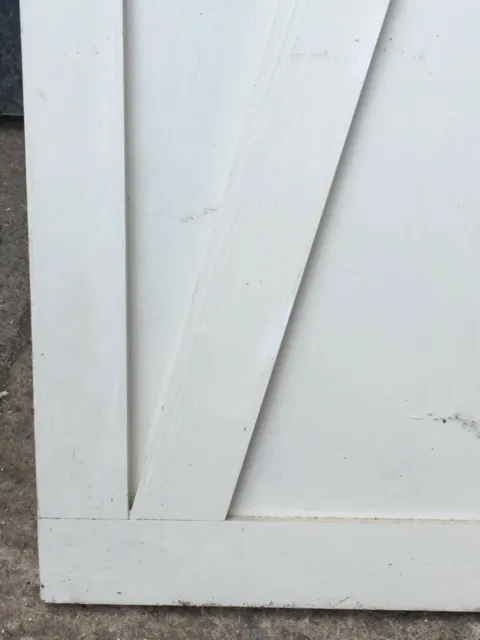 21”x50 7/8” Reclaimed Old Painted Pine Two Panel 1 Over 1 Short Internal Door 11
