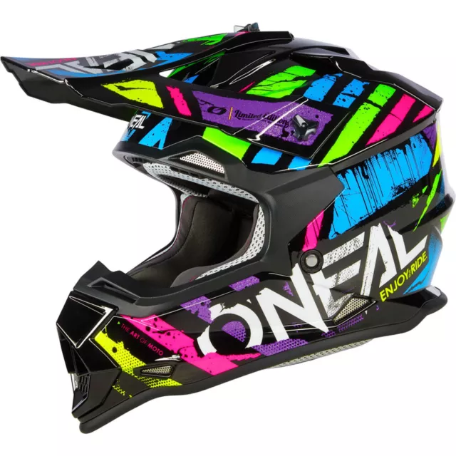 Oneal MX 2023 2 Series Glitch Multi Kids Motocross Dirt Bike Helmet