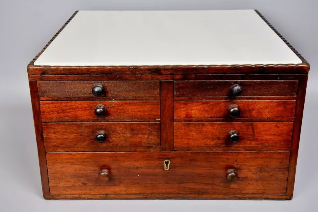 Antique Medical, Dentist Cabinet, Double Sided Chest of Table Top Drawers