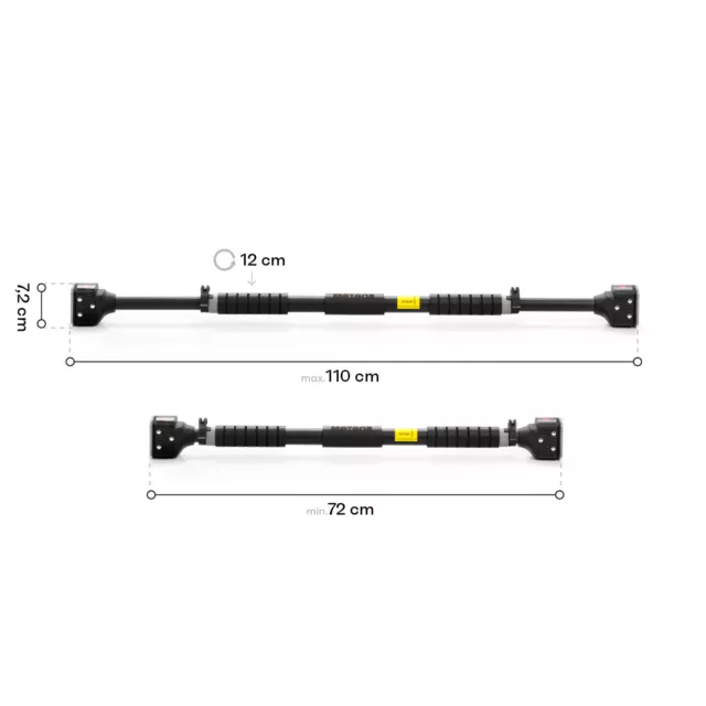 Klimmzugstange Türstange Türrahmen bis 200 kg Reckstange  72cm - 110cm Fitness 3